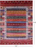 Tribal Persian Gabbeh Handmade Wool Rug - 5' 8" X 7' 10" - Golden Nile