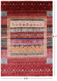 Persian Gabbeh Tribal Hand Knotted Wool Rug - 5' 6" X 8' 1" - Golden Nile