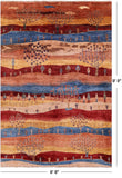 Tribal Persian Gabbeh Hand Knotted Wool Rug - 6' 8" X 9' 9" - Golden Nile