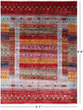 Persian Gabbeh Tribal Hand Knotted Wool Rug - 5' 1" X 6' 9" - Golden Nile