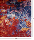 Abstract Contemporary Hand Knotted Wool Rug - 8' 2" X 9' 8" - Golden Nile