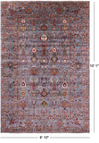 Grey Peshawar Hand Knotted Wool Rug - 6' 10" X 10' 1" - Golden Nile
