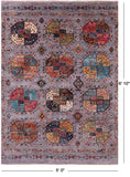 Grey Turkmen Ersari Hand Knotted Wool Rug - 5' 0" X 6' 10" - Golden Nile