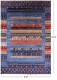 Tribal Persian Gabbeh Hand Knotted Wool Rug - 6' 9" X 10' 0" - Golden Nile