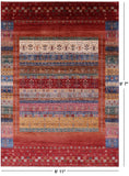 Tribal Persian Gabbeh Handmade Wool Rug - 6' 11" X 9' 7" - Golden Nile