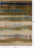 Tribal Persian Gabbeh Hand Knotted Wool Rug - 5' 7" X 8' 0" - Golden Nile