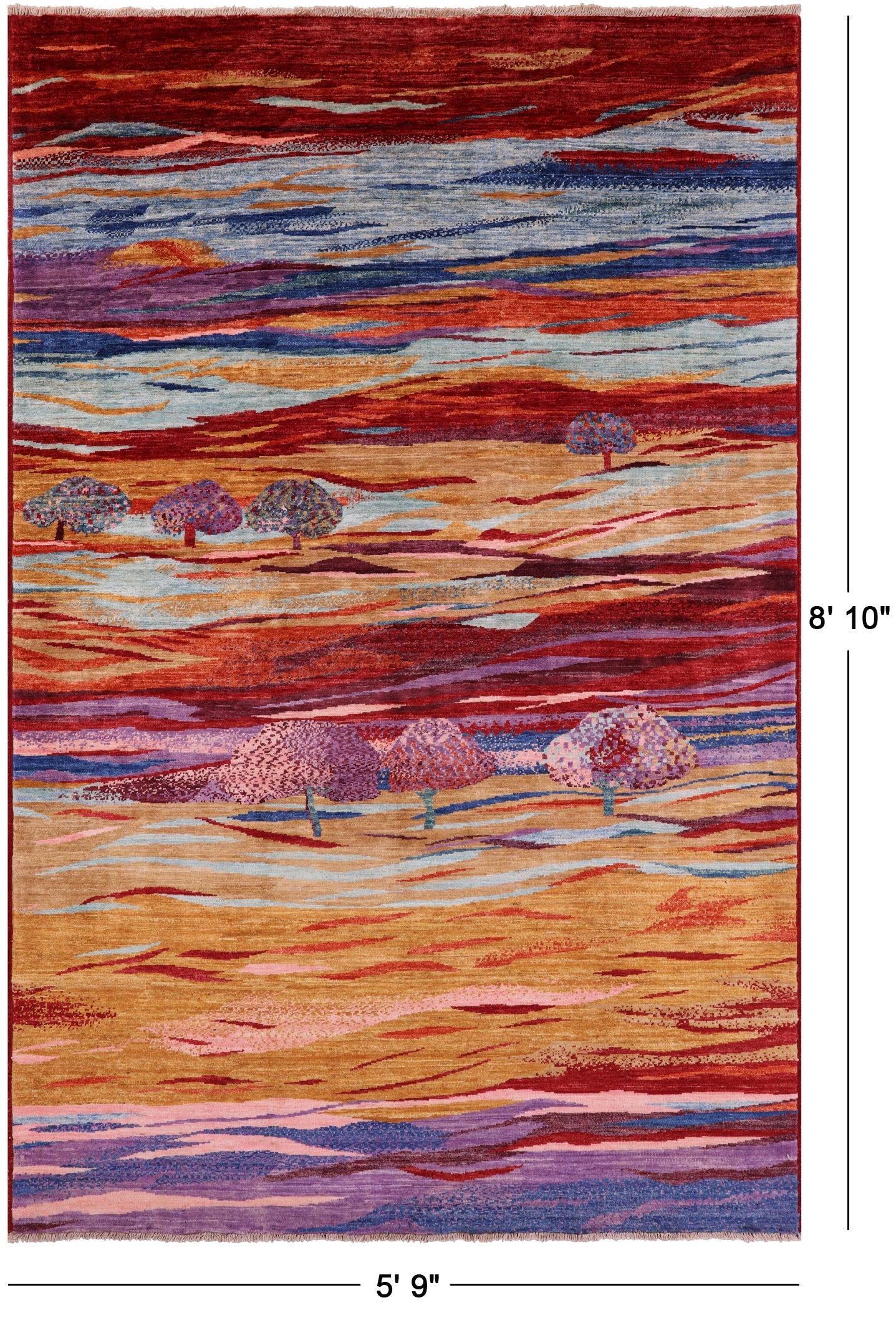 Tribal Persian Gabbeh Handmade Wool Rug - 5' 9" X 8' 10" - Golden Nile