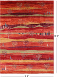 Persian Tribal Gabbeh Handmade Wool Rug - 9' 8" X 13' 5" - Golden Nile