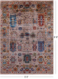 Turkmen Ersari Hand Knotted Wool Rug - 5' 0" X 6' 8" - Golden Nile