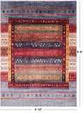 Persian Tribal Gabbeh Hand Knotted Wool Rug - 4' 10" X 6' 8" - Golden Nile