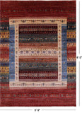Tribal Persian Gabbeh Handmade Wool Rug - 5' 9" X 8' 0" - Golden Nile