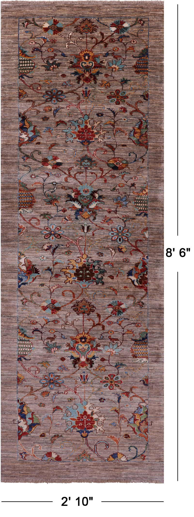 Peshawar Handmade Wool Runner Rug - 2' 10" X 8' 6" - Golden Nile
