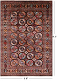 Brown Turkmen Ersari Hand Knotted Wool Rug - 5' 8" X 8' 2" - Golden Nile