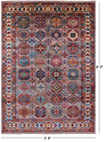 Turkmen Ersari Hand Knotted Wool Rug - 5' 8" X 8' 0" - Golden Nile