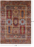 Turkmen Ersari Handmade Wool Rug - 4' 9" X 6' 7" - Golden Nile