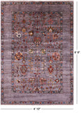 Peshawar Hand Knotted Wool Rug - 4' 10" X 6' 8" - Golden Nile