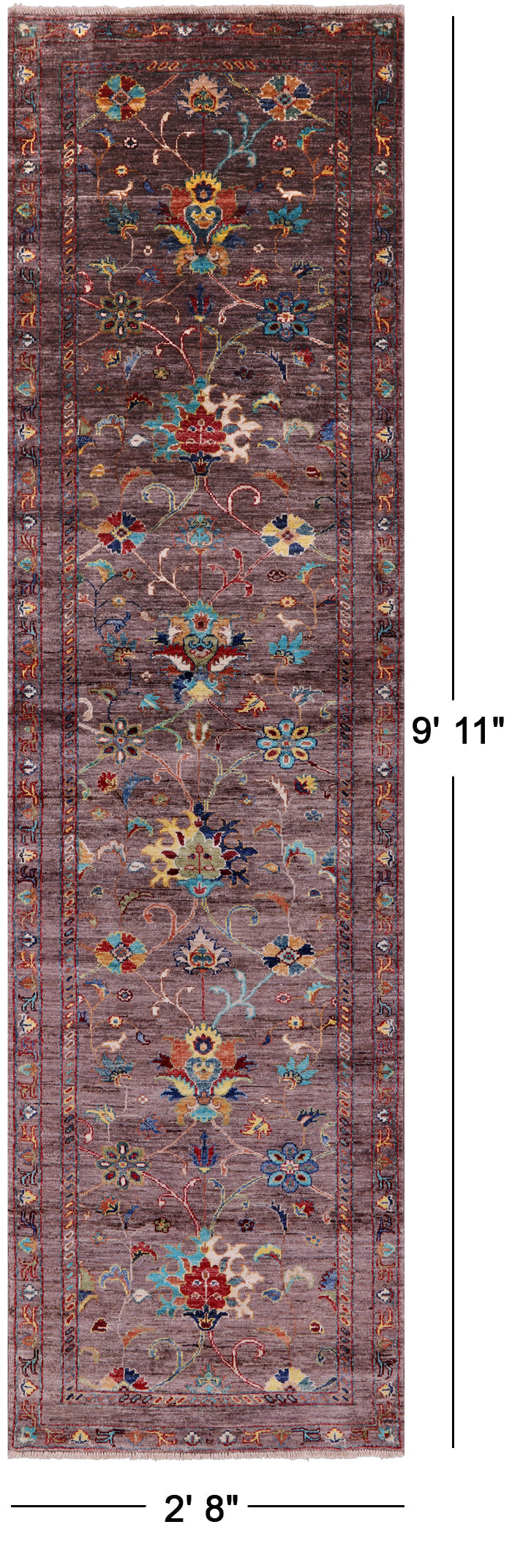Peshawar Handmade Wool Runner Rug - 2' 8" X 9' 11" - Golden Nile