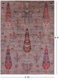 Persian Tribal Gabbeh Hand Knotted Wool Rug - 5' 10" X 8' 0" - Golden Nile