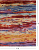 Tribal Persian Gabbeh Hand Knotted Wool Rug - 7' 10" X 9' 8" - Golden Nile
