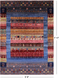 Persian Gabbeh Tribal Hand Knotted Wool Rug - 5' 9" X 7' 11" - Golden Nile
