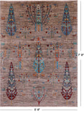 Persian Gabbeh Tribal Hand Knotted Wool Rug - 5' 8" X 7' 8" - Golden Nile