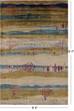 Persian Gabbeh Tribal Hand Knotted Wool Rug - 6' 4" X 9' 7" - Golden Nile