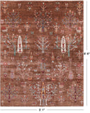 Brown Tribal Persian Gabbeh Hand Knotted Wool Rug - 5' 1" X 6' 6" - Golden Nile