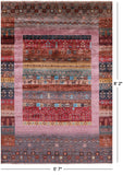 Persian Gabbeh Tribal Hand Knotted Wool Rug - 5' 7" X 8' 2" - Golden Nile