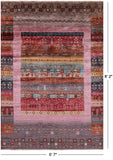 Persian Gabbeh Tribal Hand Knotted Wool Rug - 5' 7" X 8' 2" - Golden Nile