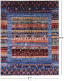 Persian Gabbeh Tribal Hand Knotted Wool Rug - 5' 1" X 6' 8" - Golden Nile