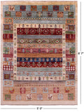 Persian Tribal Gabbeh Hand Knotted Wool Rug - 5' 0" X 6' 7" - Golden Nile