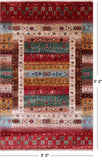Tribal Persian Gabbeh Hand Knotted Wool Rug - 3' 3" X 5' 2" - Golden Nile