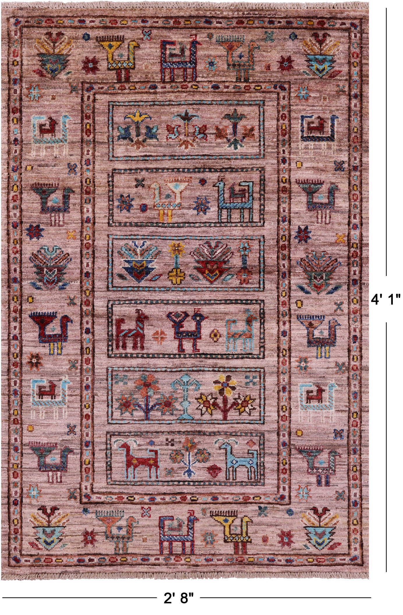 Tribal Persian Gabbeh Hand Knotted Wool Rug - 2' 8" X 4' 1" - Golden Nile