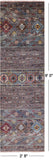 Grey Khorjin Persian Gabbeh Hand Knotted Wool Runner Rug - 2' 8" X 9' 0" - Golden Nile