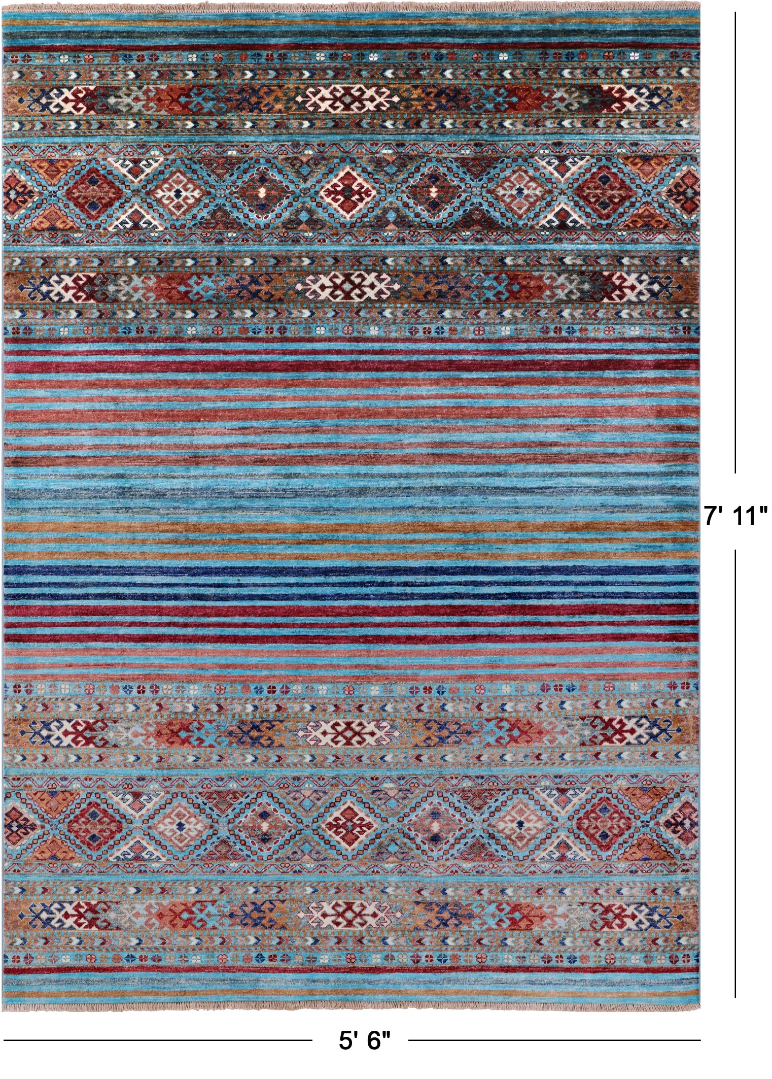 Khorjin Persian Gabbeh Hand Knotted Wool Rug - 5' 6" X 7' 11" - Golden Nile