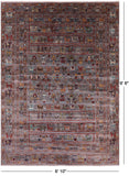 Persian Gabbeh Tribal Hand Knotted Wool Rug - 6' 10" X 9' 8" - Golden Nile