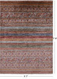 Khorjin Persian Gabbeh Hand Knotted Wool Rug - 5' 7" X 7' 9" - Golden Nile