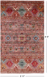 Khorjin Persian Gabbeh Hand Knotted Wool Rug - 3' 11" X 6' 5" - Golden Nile