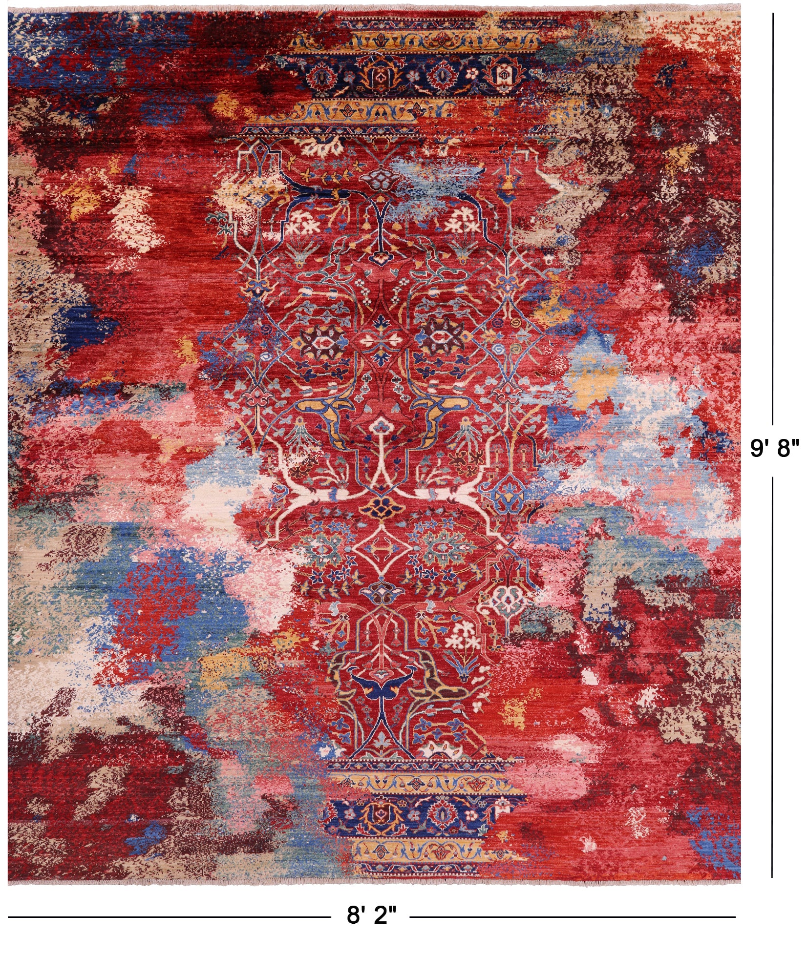 Persian Fine Serapi Hand Knotted Wool Rug - 8' 2" X 9' 8" - Golden Nile