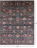 Green Peshawar Handmade Wool Rug - 5' 8" X 7' 4" - Golden Nile