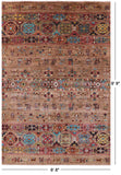 Tribal Persian Gabbeh Hand Knotted Wool Rug - 6' 8" X 9' 9" - Golden Nile