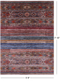 Khorjin Persian Gabbeh Hand Knotted Wool Rug - 5' 8" X 7' 10" - Golden Nile