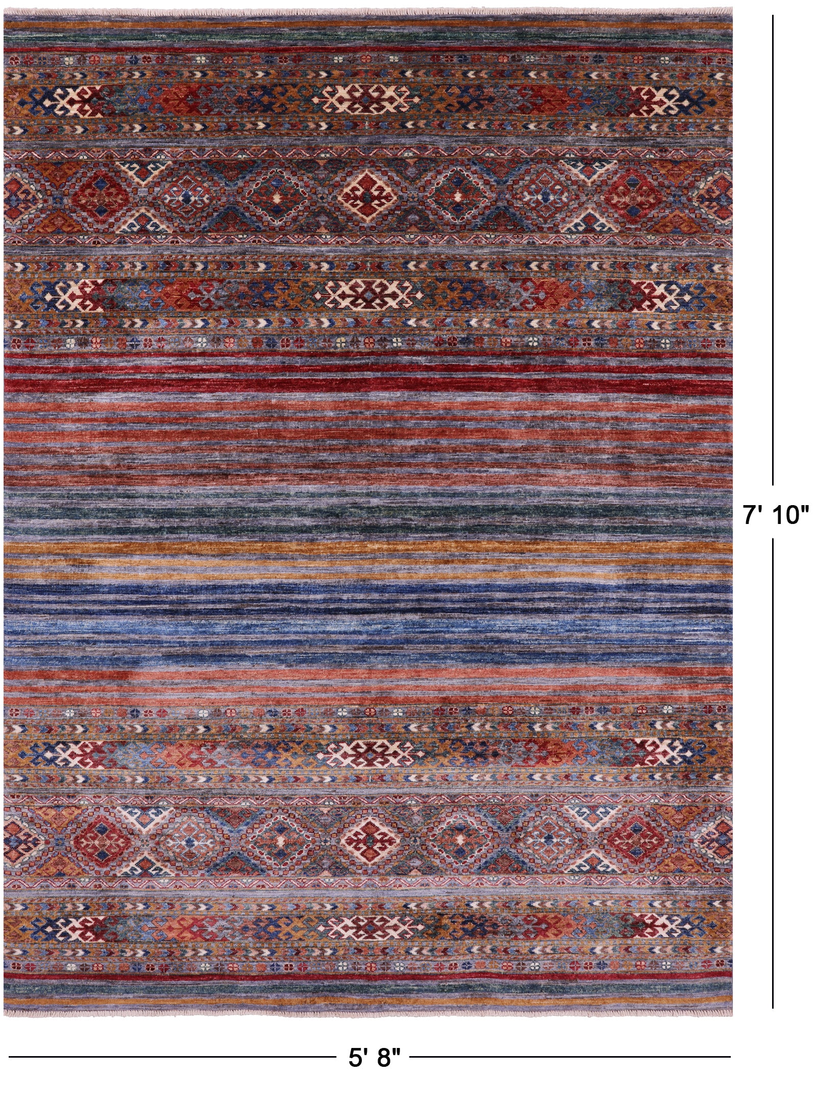 Khorjin Persian Gabbeh Hand Knotted Wool Rug - 5' 8" X 7' 10" - Golden Nile