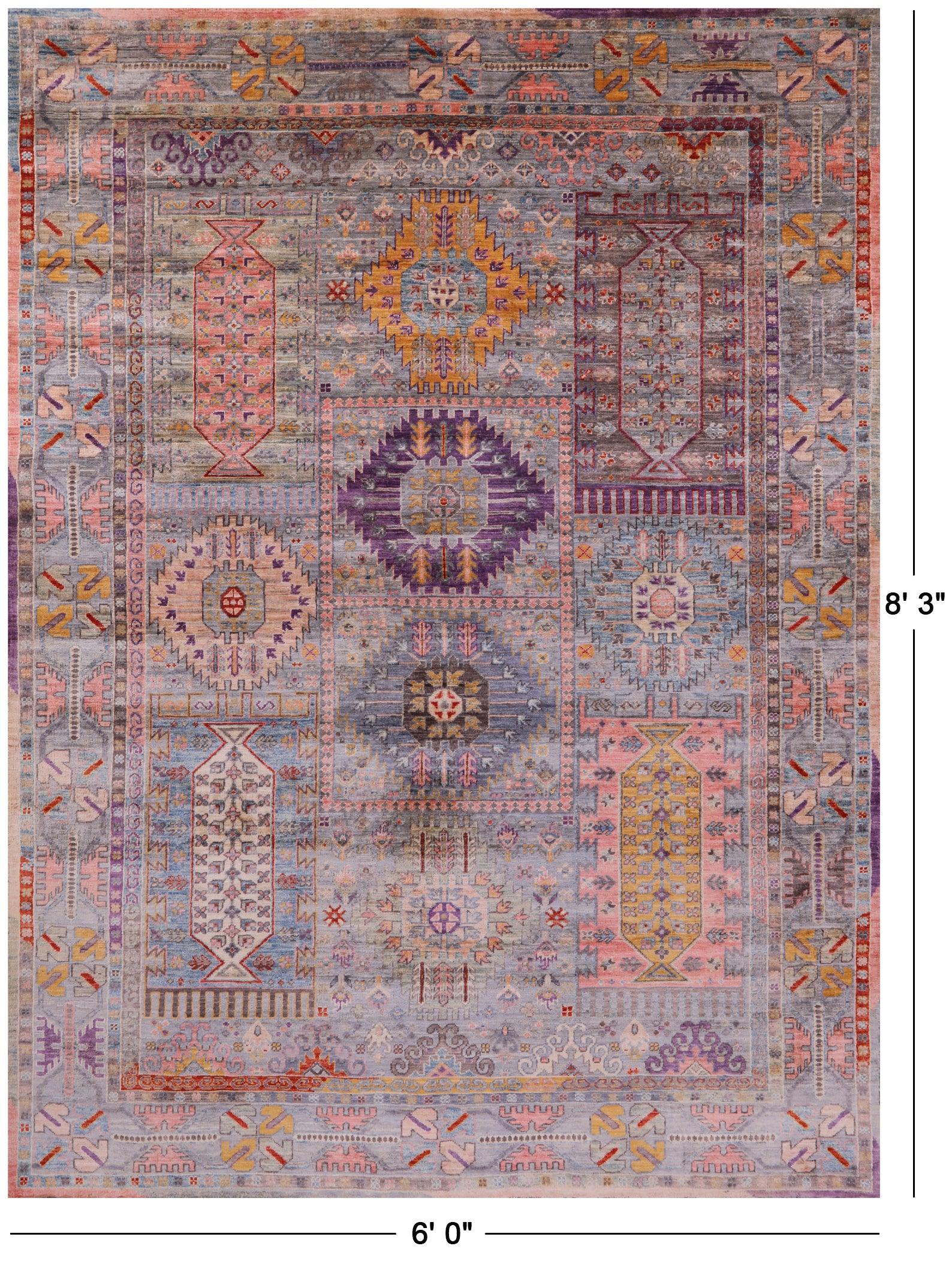 Persian Fine Serapi Hand Knotted Wool Rug - 6' 0" X 8' 3" - Golden Nile