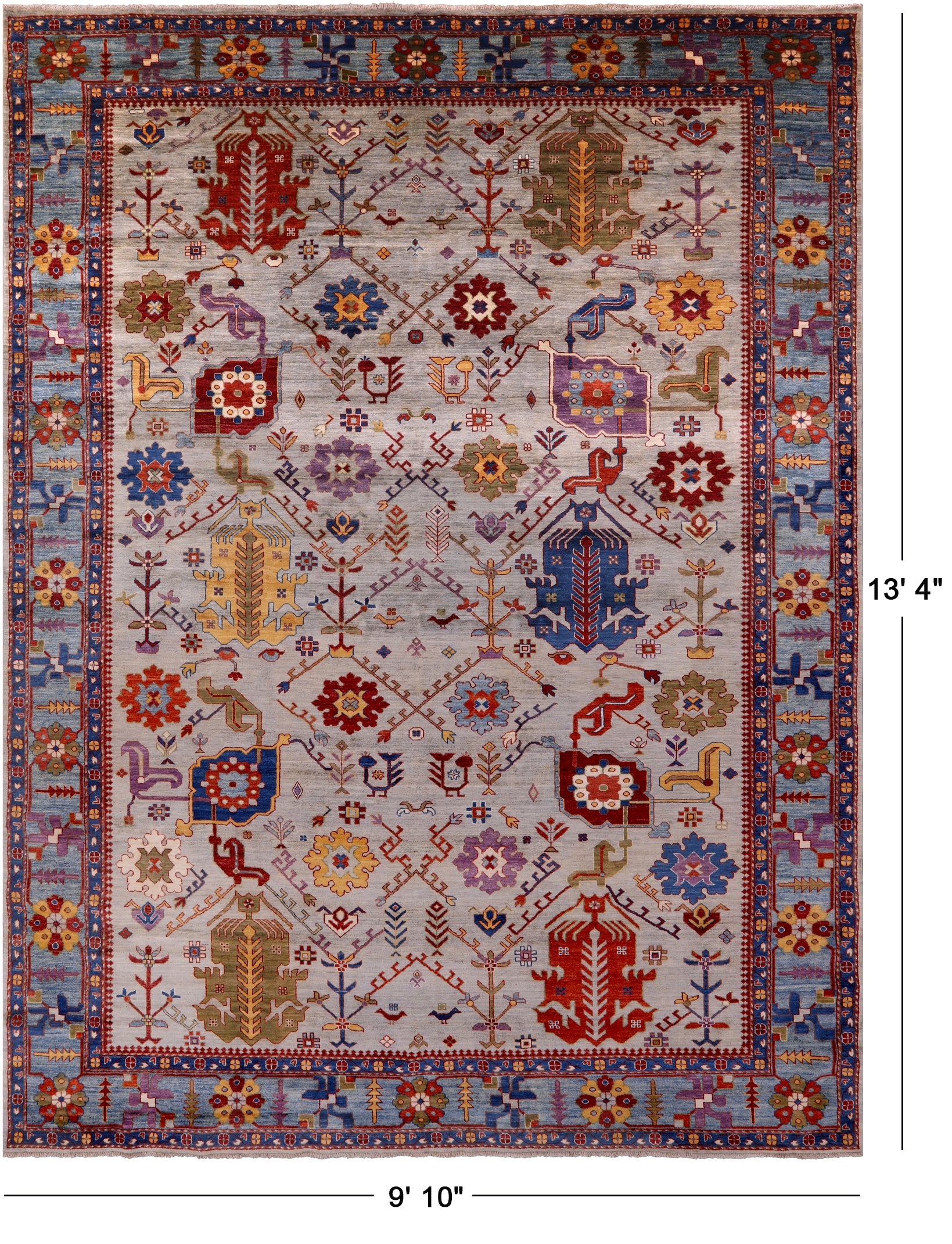 Persian Fine Serapi Hand Knotted Wool Rug - 9' 10" X 13' 4" - Golden Nile