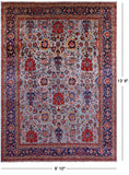 Blue Persian Fine Serapi Hand Knotted Wool Rug - 9' 10" X 13' 8" - Golden Nile
