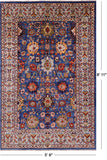 Blue Persian Fine Serapi Hand Knotted Wool Rug - 5' 9" X 8' 11" - Golden Nile