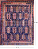 Blue Persian Fine Serapi Hand Knotted Wool Rug - 10' 2" X 13' 11" - Golden Nile