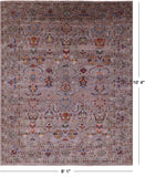 Grey Peshawar Hand Knotted Wool Rug - 8' 1" X 10' 4" - Golden Nile