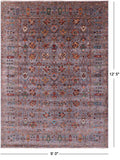 Peshawar Hand Knotted Wool Rug - 9' 0" X 12' 5" - Golden Nile